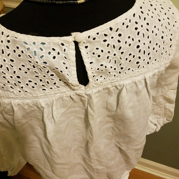 White Cotton Crochet top - Picture 2 of 4